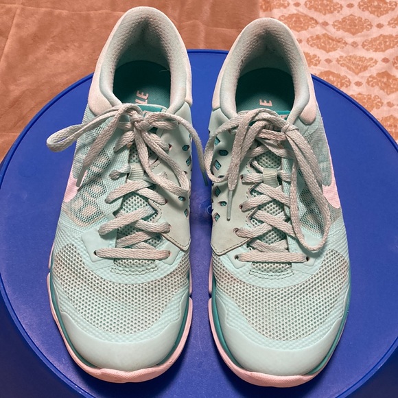 Nike Flex Run turquoise blue lightweight running shoes Women's 7.5 - Picture 2 of 10